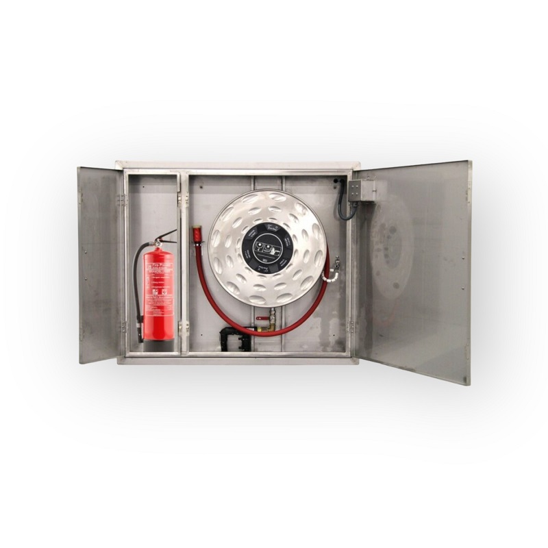 Brandslanghaspelkast combi RVS