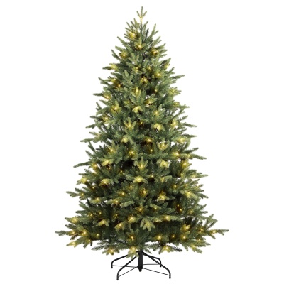 Kunstkerstboom 180 cm met LED verlichting brandvertragend geïmpregneerd