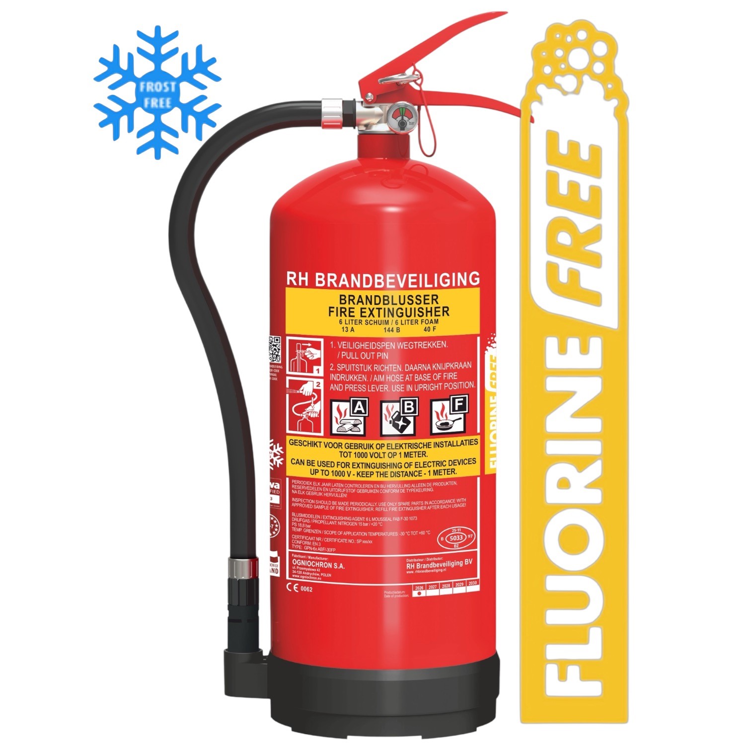 PFAS vrije schuimblusser 6 liter vorstvrij