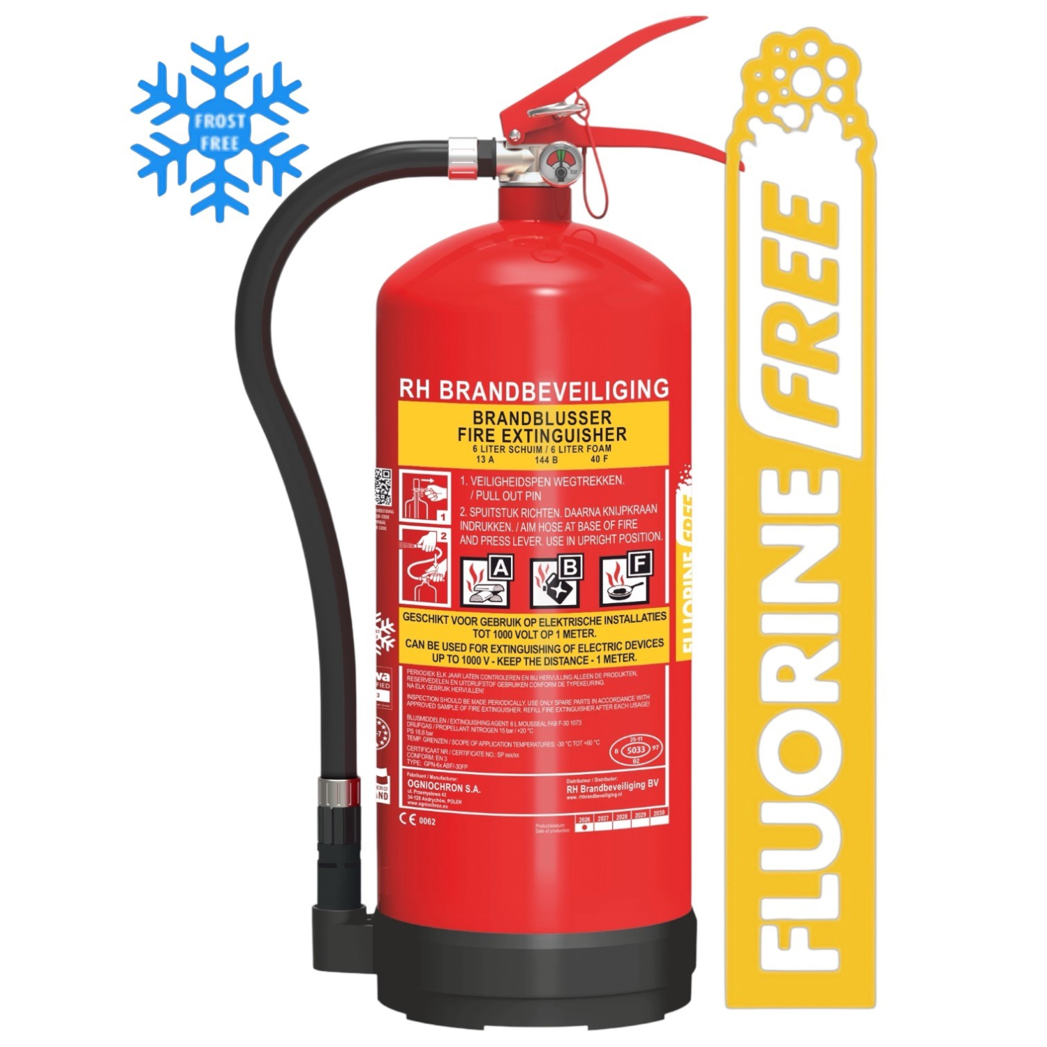 PFAS vrije schuimblusser 6 liter vorstvrij