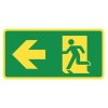 Pictogram vluchtweg links PVC fluor