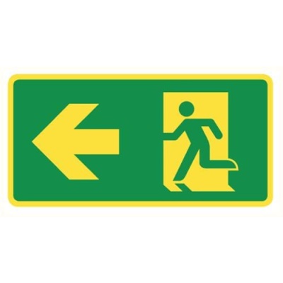 Pictogram vluchtweg links PVC fluor