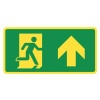 Pictogram vluchtweg rechtdoor PVC fluor