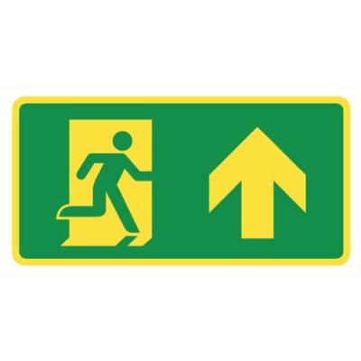 Pictogram vluchtweg rechtdoor PVC fluor