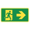 Pictogram vluchtweg rechts PVC fluor