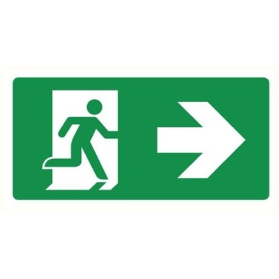 Pictogram vluchtweg rechts kunststof