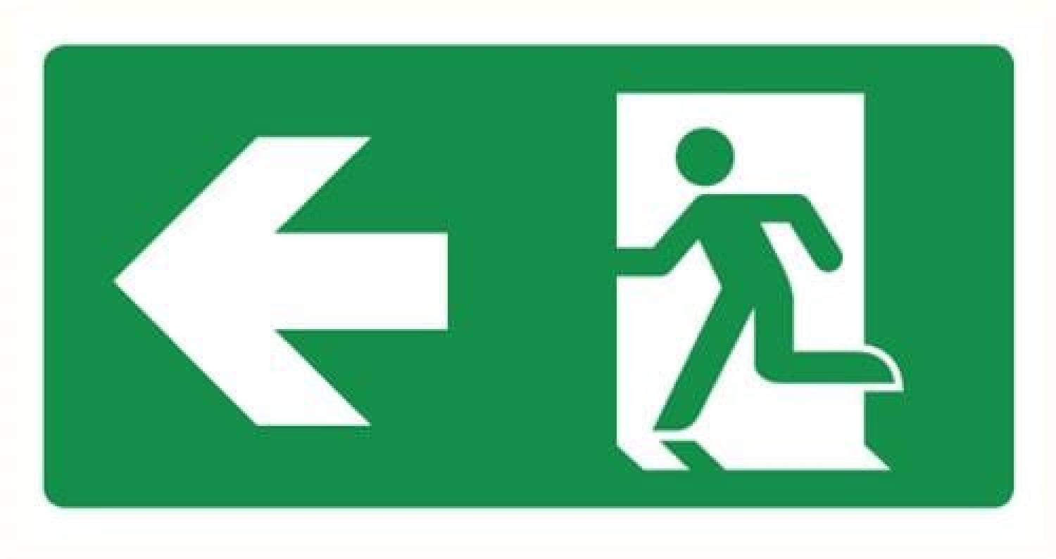 Pictogram vluchtweg links kunststof