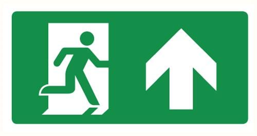 Pictogram vluchtweg rechtdoor sticker