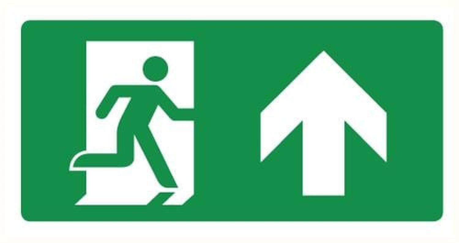Pictogram vluchtweg rechtdoor sticker