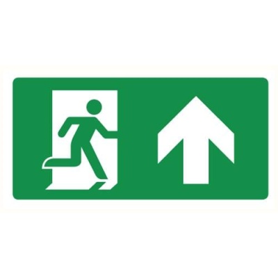 Pictogram vluchtweg rechtdoor sticker