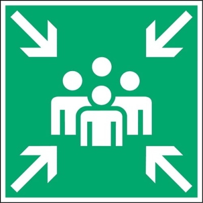 Verzamelplaats pictogram aluminium 400 x 400 mm