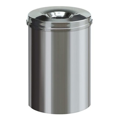 Vlamdovende afvalbak RVS 30 liter